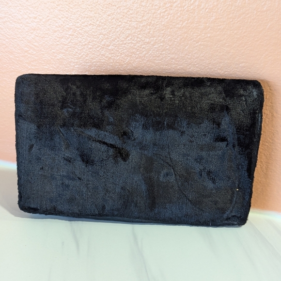 Vintage 70s Velvet Embroidered Handbag Gypsy Hippie Flap Shoulder Bag Clutch - Picture 5 of 15